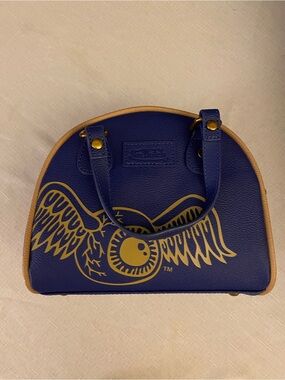 Von Dutch Navy Blue & Gold Two Tone Bowling Bag